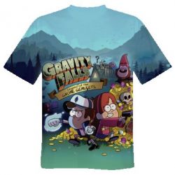 Мужская 3D футболка Gravity Falls Mabel and Dipper - FATLINE Мужская 3D футболка Gravity Falls Mabel and Dipper