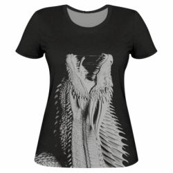 Женская 3D футболка Gray dragon - FATLINE Женская 3D футболка Gray dragon