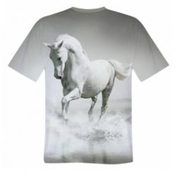 Чоловіча 3D футболка Gray horse - FATLINE Чоловіча 3D футболка Gray horse