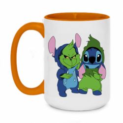 Кружка двухцветная 420ml Гринч и Стич - FATLINE Кружка двухцветная 420ml Гринч и Стич