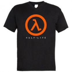 Мужская футболка  с V-образным вырезом Half-life logotype