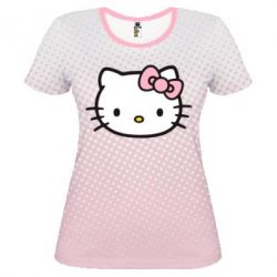 Женская 3D футболка Hello Kitty - FATLINE Женская 3D футболка Hello Kitty