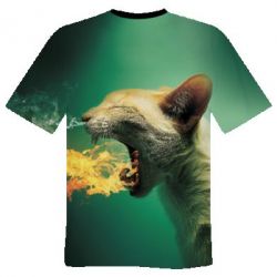 Чоловіча 3D футболка Hot cat - FATLINE Чоловіча 3D футболка Hot cat