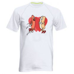 Мужская спортивная футболка Hot dog love - FATLINE Мужская спортивная футболка Hot dog love