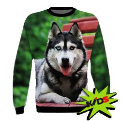Детский 3D свитшот Husky on the bench - FATLINE Детский 3D свитшот Husky on the bench