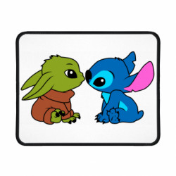 Игровой коврик для мыши Baby Yoda And Stitch - FATLINE Игровой коврик для мыши Baby Yoda And Stitch