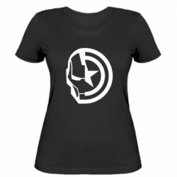 Женская футболка Iron Man and Captain America - FATLINE Женская футболка Iron Man and Captain America