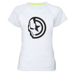Жіноча спортивна футболка Iron Man and Captain America - FATLINE Жіноча спортивна футболка Iron Man and Captain America