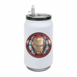 Термобанка 350ml Iron man helmet wood texture - FATLINE Термобанка 350ml Iron man helmet wood texture