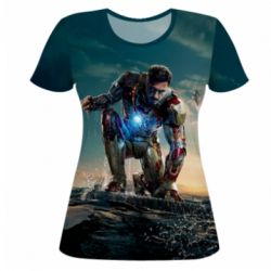 Женская 3D футболка Iron Man with friends - FATLINE Женская 3D футболка Iron Man with friends