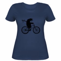 Женская футболка Ёжик на велосипеде - FATLINE Женская футболка Ёжик на велосипеде