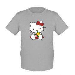 Дитяча футболка Kitty з букетиком - FATLINE Дитяча футболка Kitty з букетиком