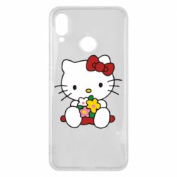 Чехол из раздела Бренды Kitty с букетиком для Huawei P Smart Plus 2018 - FATLINE Чехол из раздела Бренды Kitty с букетиком для Huawei P Smart Plus 2018