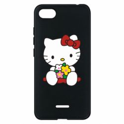 Чохол з розділу Бренди Kitty з букетиком для Xiaomi Redmi 6A - FATLINE Чохол з розділу Бренди Kitty з букетиком для Xiaomi Redmi 6A