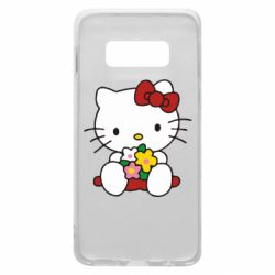 Чехол из раздела Hello Kitty Kitty с букетиком для Samsung S10e - FATLINE Чехол из раздела Hello Kitty Kitty с букетиком для Samsung S10e