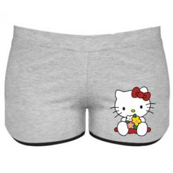 Женские шорты Kitty с букетиком - FATLINE Женские шорты Kitty с букетиком