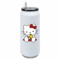 Термобанка 500ml Kitty с букетиком - FATLINE Термобанка 500ml Kitty с букетиком