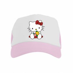 Детская кепка-тракер Kitty с букетиком - FATLINE Детская кепка-тракер Kitty с букетиком