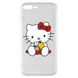 Чехол из раздела Hello Kitty Kitty с букетиком для Apple iPhone 7 Plus - FATLINE Чехол из раздела Hello Kitty Kitty с букетиком для Apple iPhone 7 Plus