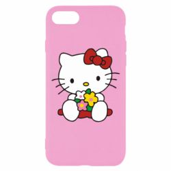 Чехол из раздела Hello Kitty Kitty с букетиком для Apple iPhone 8 - FATLINE Чехол из раздела Hello Kitty Kitty с букетиком для Apple iPhone 8