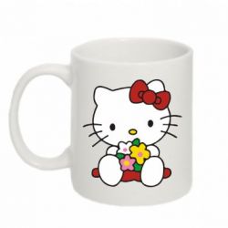 Кружка 320ml Kitty с букетиком - FATLINE Кружка 320ml Kitty с букетиком