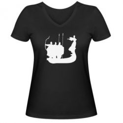 Женские футболки с V-образным вырезом - FATLINE