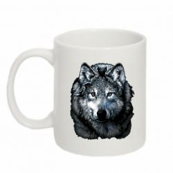 Кружка 320ml Волк гравюра