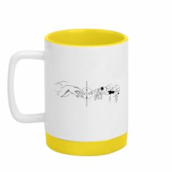 Кружка цветная с силиконовым дном 320ml Attraction of man and machine - FATLINE Кружка цветная с силиконовым дном 320ml Attraction of man and machine