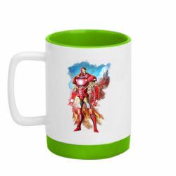 Кухоль кольоровий з силіконовим дном 320ml Avengers iron man drawing - FATLINE Кухоль кольоровий з силіконовим дном 320ml Avengers iron man drawing