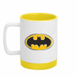Кружка цветная с силиконовым дном 320ml Batman Gold Logo - FATLINE Кружка цветная с силиконовым дном 320ml Batman Gold Logo