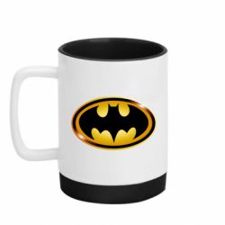 Кружка цветная с силиконовым дном 320ml Batman logo Gold - FATLINE Кружка цветная с силиконовым дном 320ml Batman logo Gold