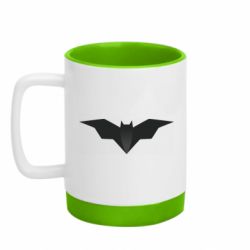 Кружка цветная с силиконовым дном 320ml Batman unusual logo - FATLINE Кружка цветная с силиконовым дном 320ml Batman unusual logo