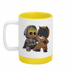 Кружка цветная с силиконовым дном 320ml Бэтмен и грут - FATLINE Кружка цветная с силиконовым дном 320ml Бэтмен и грут