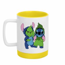 Кружка цветная с силиконовым дном 320ml Гринч и Стич - FATLINE Кружка цветная с силиконовым дном 320ml Гринч и Стич