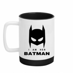 Кружка цветная с силиконовым дном 320ml I Am Her Batman - FATLINE Кружка цветная с силиконовым дном 320ml I Am Her Batman