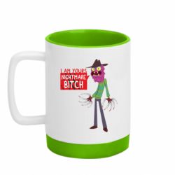 Кружка цветная с силиконовым дном 320ml I am yours nightmare BITCH - FATLINE Кружка цветная с силиконовым дном 320ml I am yours nightmare BITCH