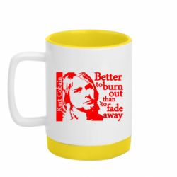 Кухоль кольоровий з силіконовим дном 320ml Kurt Cobain - FATLINE Кухоль кольоровий з силіконовим дном 320ml Kurt Cobain