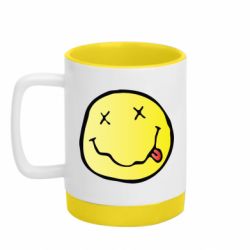 Кухоль кольоровий з силіконовим дном 320ml Nirvana Logo 3D - FATLINE Кухоль кольоровий з силіконовим дном 320ml Nirvana Logo 3D