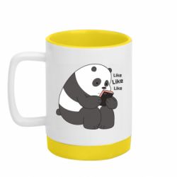Кружка цветная с силиконовым дном 320ml Панда лайк - FATLINE Кружка цветная с силиконовым дном 320ml Панда лайк