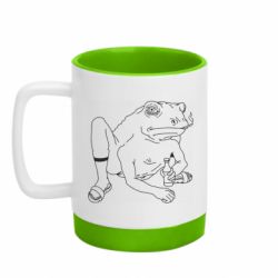 Кружка цветная с силиконовым дном 320ml Toad with human hands - FATLINE Кружка цветная с силиконовым дном 320ml Toad with human hands