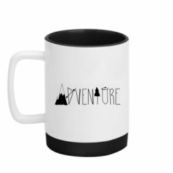 Кухоль кольоровий з силіконовим дном 320ml Trees and mountains - FATLINE Кухоль кольоровий з силіконовим дном 320ml Trees and mountains