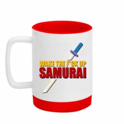 Кружка цветная с силиконовым дном 320ml wake up samurai - FATLINE Кружка цветная с силиконовым дном 320ml wake up samurai