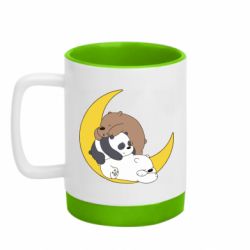 Кружка цветная с силиконовым дном 320ml We bare bears sleep - FATLINE Кружка цветная с силиконовым дном 320ml We bare bears sleep