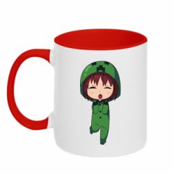 Кружка двоколірна 320ml Крипер - Майнкрафт - FATLINE Кружка двоколірна 320ml Крипер - Майнкрафт