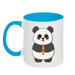 Кружка двоколірна 320ml Мила панда з морквинкою