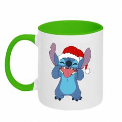 Кружка двоколірна 320ml Новорічний Стіч - FATLINE Кружка двоколірна 320ml Новорічний Стіч