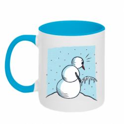 Кружка двухцветная 320ml Snowman. It's Cold! - FATLINE Кружка двухцветная 320ml Snowman. It's Cold!