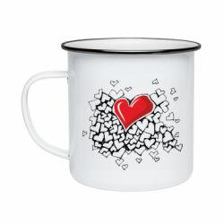 Кружка эмалированная Heart & Love - FATLINE Кружка эмалированная Heart & Love