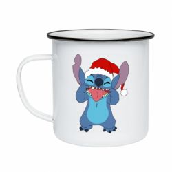 Кружка эмалированная Новогодний Стич - FATLINE Кружка эмалированная Новогодний Стич