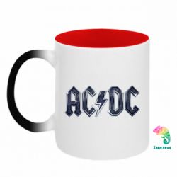 Кружка-хамелеон двухцветная AC/DC Logo